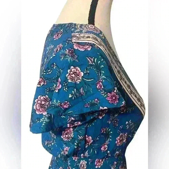 Bebop Womens size XXS Flounce Hem Flutter Sleeve Short V neck Dress 🌸 new - Picture 8 of 15